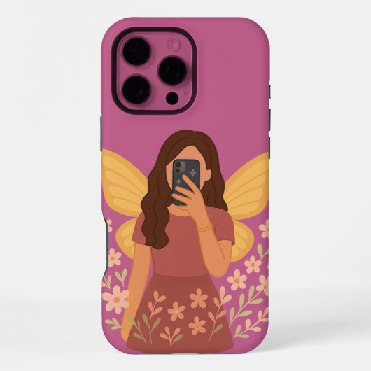 妖精のセルフィー美意識ステッカー iPhoneケース (裏面)
