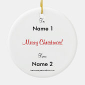 妖精のタカのクリスマスのオーナメント セラミックオーナメント (裏面)