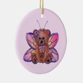 妖精のテディベア子供へアートby Renee Lavoie セラミックオーナメント (右)