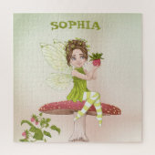 妖精のトーストイダーク髪かわいいパーソナル ジグソーパズル (縦)