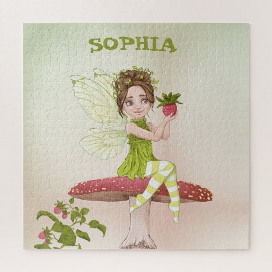 妖精のトーストイダーク髪かわいいパーソナル ジグソーパズル (縦)