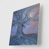 妖精のドアのメッセンジャー – アートクロック スクエア壁時計 (傾斜)