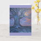 妖精のドアのメッセンジャー-挨拶状 カード (黄色い花)