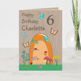 妖精のドアハッピーバースデー折り畳みグリーティングカード カード