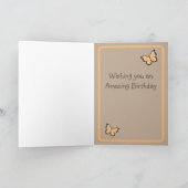 妖精のドアハッピーバースデー折り畳みグリーティングカード カード (内部)