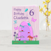 妖精のドアハッピーバースデー折り畳みグリーティングカード カード (黄色い花)