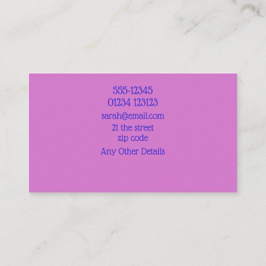 妖精のドアベビーシッターのサービス名刺 名刺 (裏面)