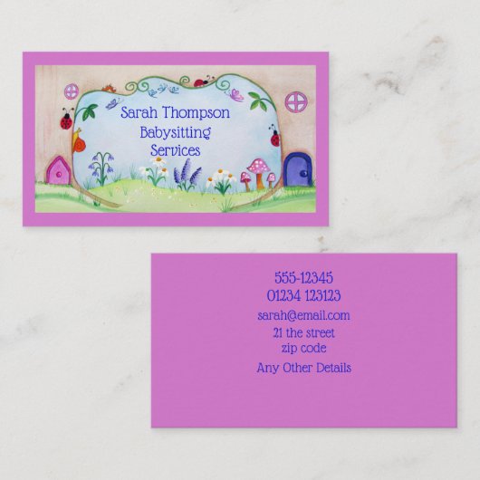 妖精のドアベビーシッターのサービス名刺 名刺 (正面/裏面)