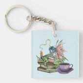 妖精のドラゴンと本の茶友情 キーホルダー (正面)