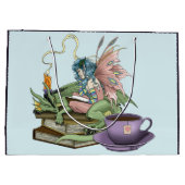 妖精のドラゴンと本の茶友情 ラージペーパーバッグ (裏面)