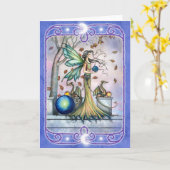 妖精のドラゴン空白のグリーティングカード カード (黄色い花)