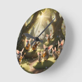 妖精のネズミの音楽時計 ラウンド壁時計 (傾斜)