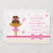 妖精のバレリーナの女の子の誕生日のパーティの招待状 招待状 (正面)