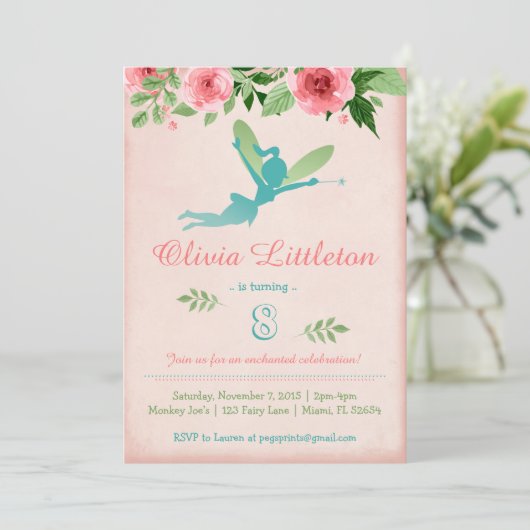 妖精のバースデーパーティ招待状-妖精の庭 招待状 (スタンド正面)