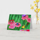 妖精のパーティーの挨拶状 カード (黄色い花)