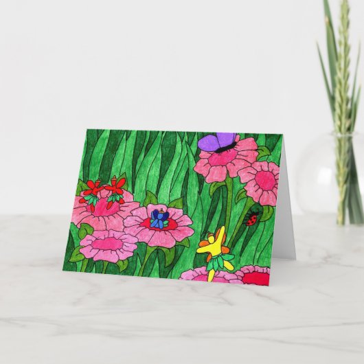 妖精のパーティーの挨拶状 カード (正面)