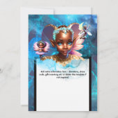 妖精のピクシーのメラニンの王女の魅惑的な女の子らしい女の子 招待状 (裏面)