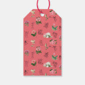 妖精のピンクの花のキノコの妖精の城の誕生日 ギフトタグ (裏面)