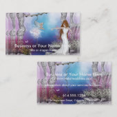 妖精のファンタジーの小妖精や小人の名刺の誕生 名刺 (正面/裏面)