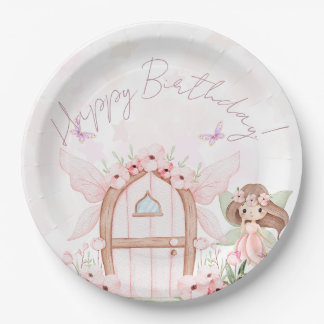 妖精のファーストガール1歳の誕生日パーティー オーダーメイド ペーパープレート
