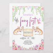 妖精のファーストバースデープリンセス フラワーミズマス 招待状 (正面/裏面)