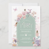 妖精のファーストバースデー　魅惑のガーデンパーティ 招待状 (正面)