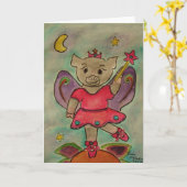 妖精のブタ カード (黄色い花)