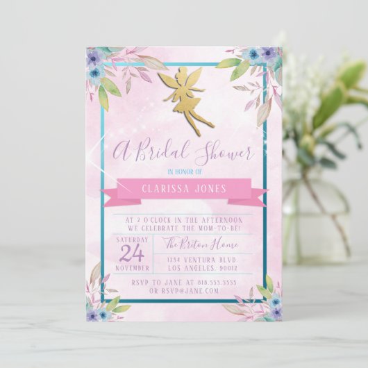 妖精のブライダルシャワーの招待状 招待状 (スタンド正面)