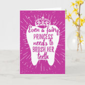 妖精のプリンセスでも歯を磨く必要がある カード (黄色い花)