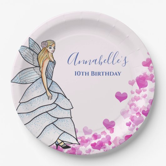 妖精のプリンセスの花びらのドレス ファッションイラスト P ペーパープレート (正面)
