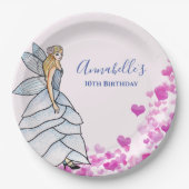 妖精のプリンセスの花びらドレス ファッションイラスト P ペーパープレート (正面)