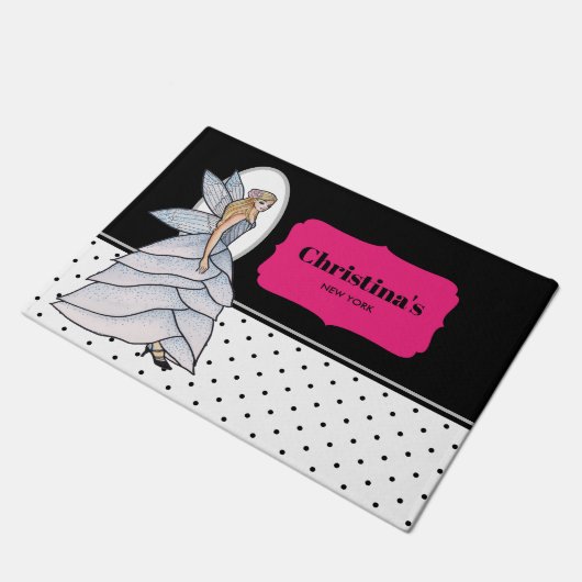 妖精のプリンセスの花弁ドレスのファッションイラスト ドアマット (アングル)