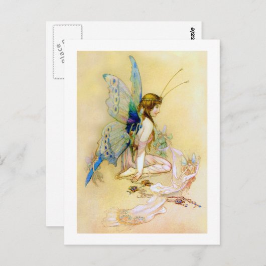 妖精のプリンセスは妖精によって服を着せられます ポストカード (正面/裏面)
