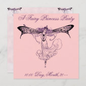 妖精のプリンセスパーティの招待状 招待状 (正面/裏面)