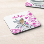 妖精のプリンセス ピンクハーツ ファッションイラスト コースター (左側)