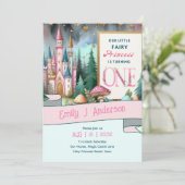 妖精のプリンセス 1歳の誕生日 ワンピース ピンク フェアリーコア 招待状 (スタンド正面)