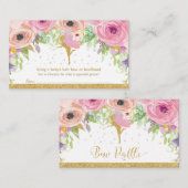 妖精のベビーシャワーの弓ラッフルのヘッドバンドの女の赤ちゃん エンクロージャーカード (正面/裏面)