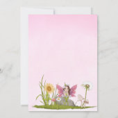 妖精のベビーシャワー ピンク イラスト 招待状 (裏面)