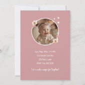 妖精のホットエアバルーンの女の子の誕生日招待状 招待状 (裏面)