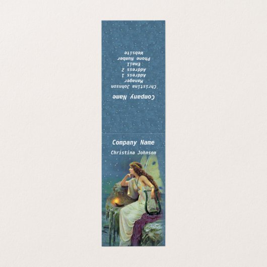 妖精のホワイトドレスのクリフハープキャンドルスターズ青 名刺 (外部フラット)