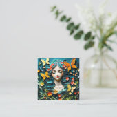 妖精のポートレートが群がるシーンを見せるかもしれない スクエア名刺 (スタンド正面)