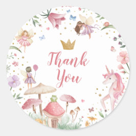妖精のユニコーンのシール ラウンドシール