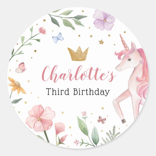 妖精のユニコーンのシール ラウンドシール (正面)