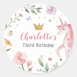 妖精のユニコーンのシール ラウンドシール