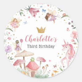 妖精のユニコーンのシール ラウンドシール