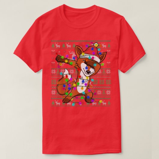 妖精のライトのダビング醜いクリスマスセーターCos Tシャツ (デザイン正面)