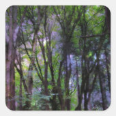 妖精のライト超現実的な森 スクエアシール (正面)