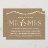 妖精のライト | ラスティック クラフト紙 リハーサル ディナー 招待状 (正面/裏面)