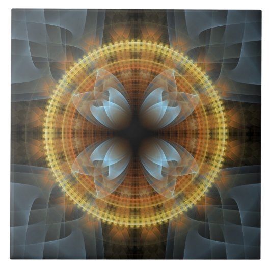 妖精のラウンドフラクタルオーナメント タイル (正面)