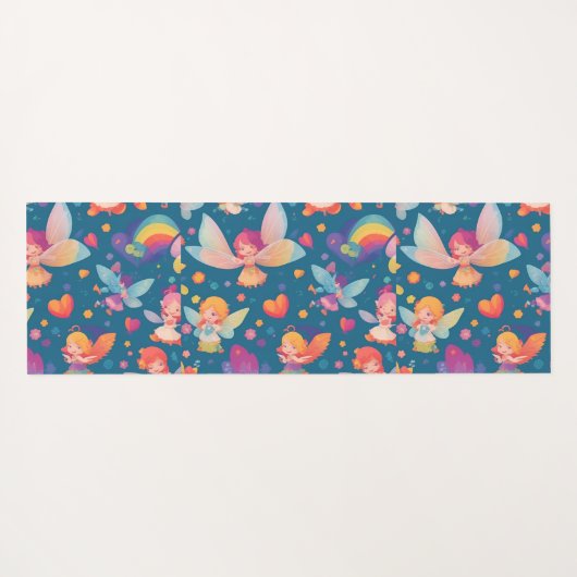 妖精のレインボーカラフルパタパーソナライズされたーン ヨガマット (裏面(横))